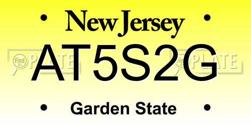 AT5S2G New Jersey License Plate