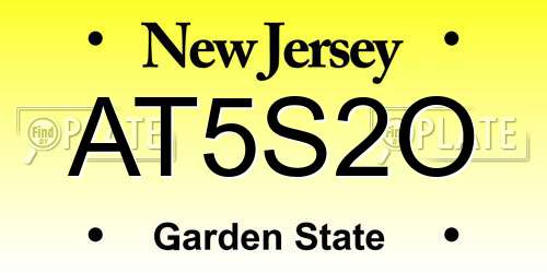 AT5S2O New Jersey License Plate