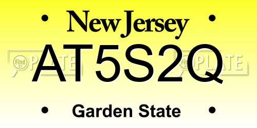 AT5S2Q New Jersey License Plate