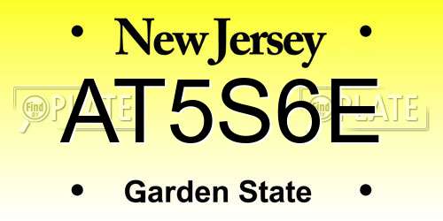 AT5S6E New Jersey License Plate