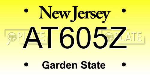 AT605Z New Jersey License Plate