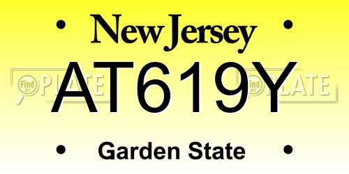 AT619Y New Jersey License Plate