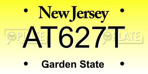 AT627T New Jersey License Plate
