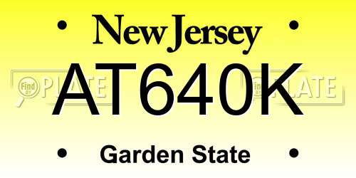 AT640K New Jersey License Plate