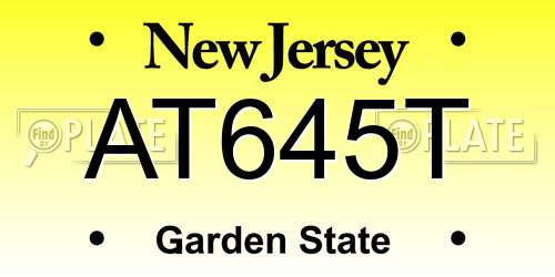 AT645T New Jersey License Plate