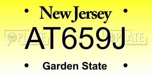 AT659J New Jersey License Plate