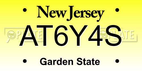 AT6Y4S New Jersey License Plate