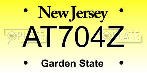 AT704Z New Jersey License Plate