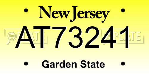 AT73241 New Jersey License Plate