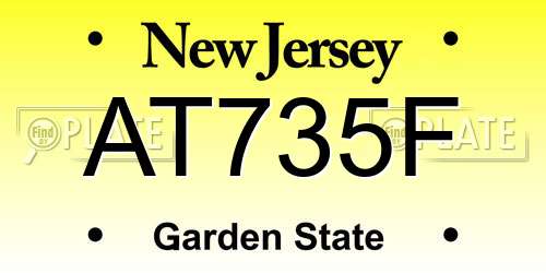 AT735F New Jersey License Plate