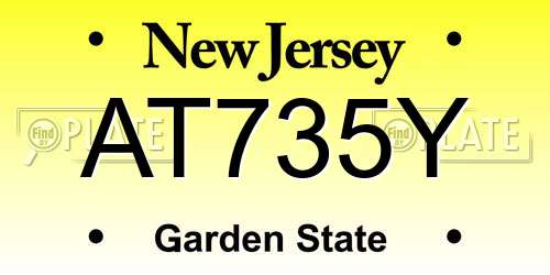 AT735Y New Jersey License Plate