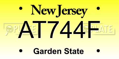 AT744F New Jersey License Plate