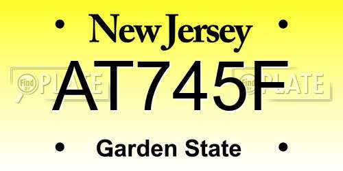 AT745F New Jersey License Plate