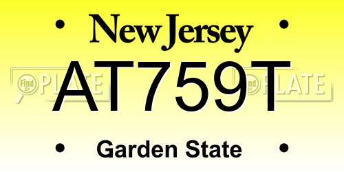 AT759T New Jersey License Plate