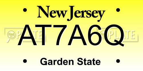 AT7A6Q New Jersey License Plate