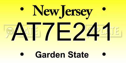 AT7E241 New Jersey License Plate