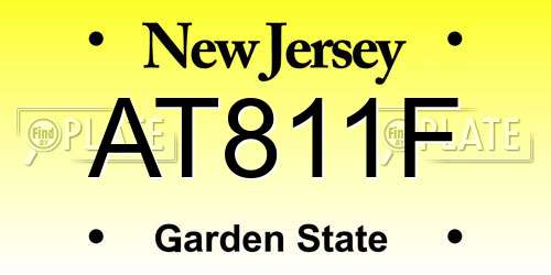 AT811F New Jersey License Plate