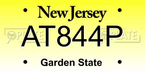 AT844P New Jersey License Plate