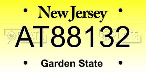 AT88132 New Jersey License Plate