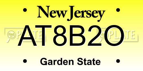 AT8B2O New Jersey License Plate