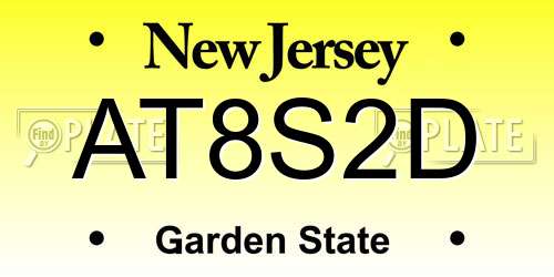 AT8S2D New Jersey License Plate