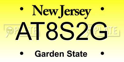 AT8S2G New Jersey License Plate