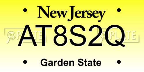 AT8S2Q New Jersey License Plate
