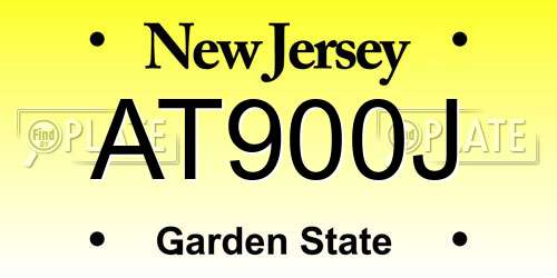 AT900J New Jersey License Plate