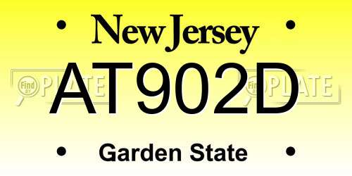 AT902D New Jersey License Plate