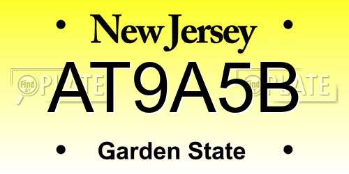 AT9A5B New Jersey License Plate