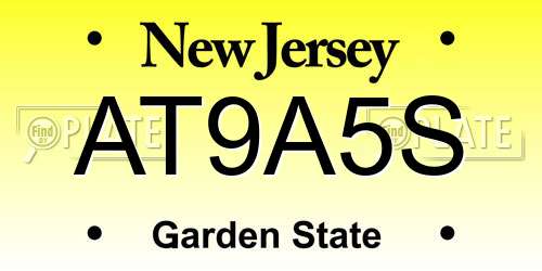 AT9A5S New Jersey License Plate