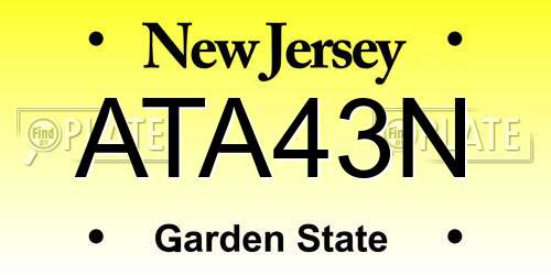 ATA43N New Jersey License Plate