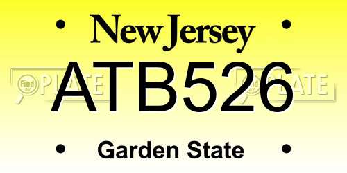 ATB526 New Jersey License Plate