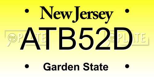 ATB52D New Jersey License Plate