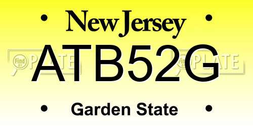 ATB52G New Jersey License Plate
