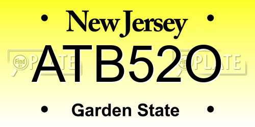 ATB52O New Jersey License Plate