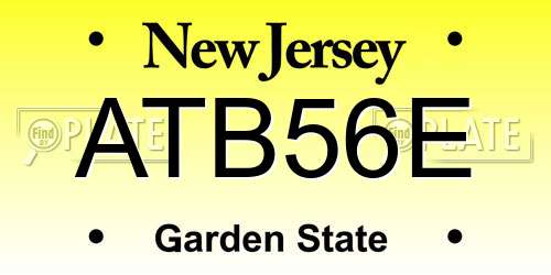 ATB56E New Jersey License Plate
