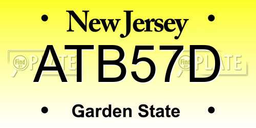 ATB57D New Jersey License Plate