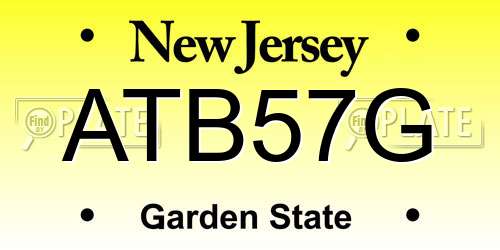 ATB57G New Jersey License Plate