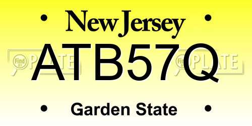 ATB57Q New Jersey License Plate