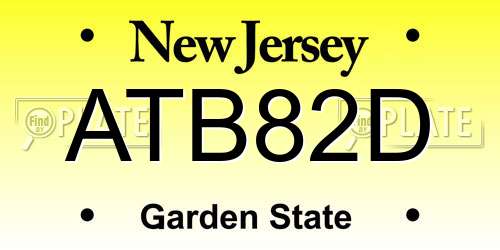 ATB82D New Jersey License Plate