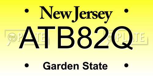 ATB82Q New Jersey License Plate