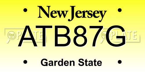 ATB87G New Jersey License Plate