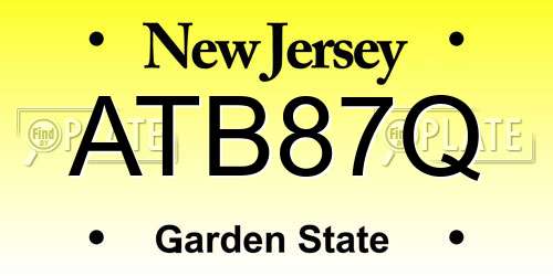 ATB87Q New Jersey License Plate