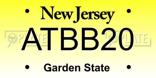 ATBB20 New Jersey License Plate