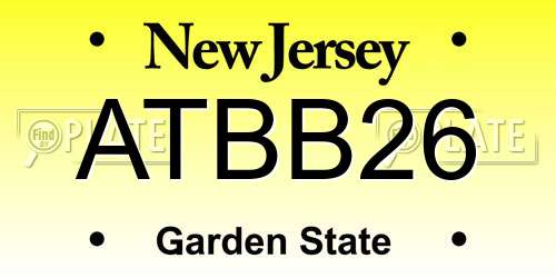 ATBB26 New Jersey License Plate