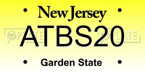 ATBS20 New Jersey License Plate