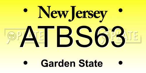 ATBS63 New Jersey License Plate
