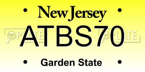ATBS70 New Jersey License Plate