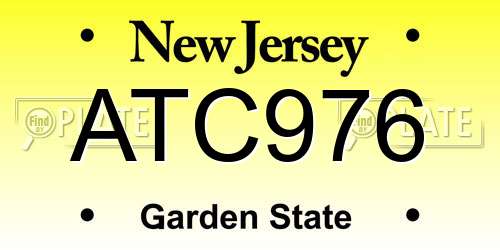 ATC976 New Jersey License Plate